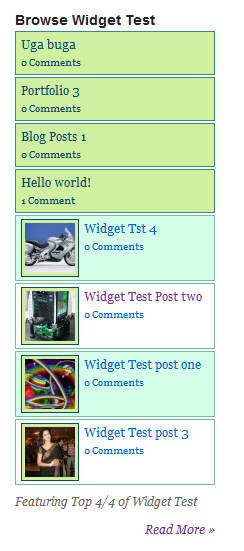 Output of the widget