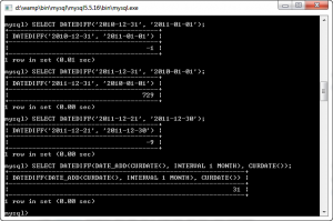 MySQL DATEDIFF