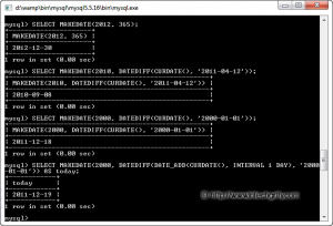 Using MySQL MAKEDATE