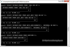 Using MySQL EXTRACT