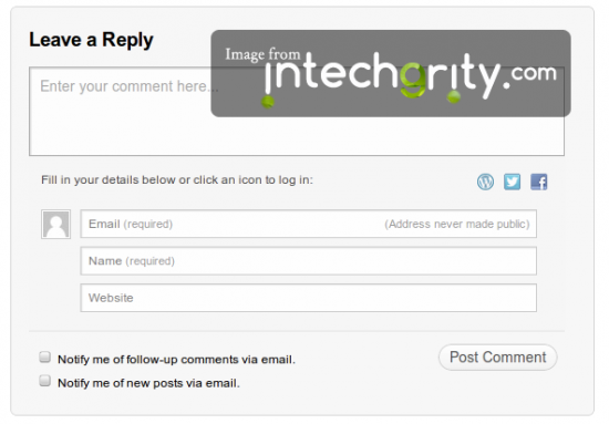 Complete Layout of WordPress JetPack Comments