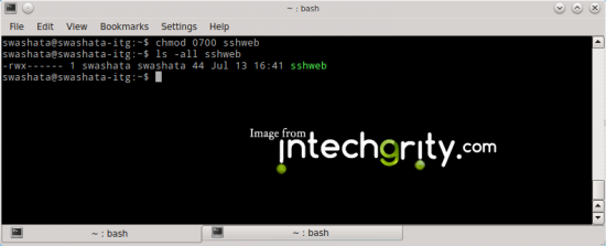 Making the shortcut executable using chmod