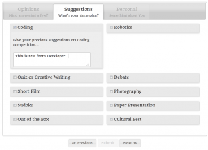 Feedback Tab of the form