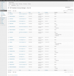 Admin - View all feedbacks